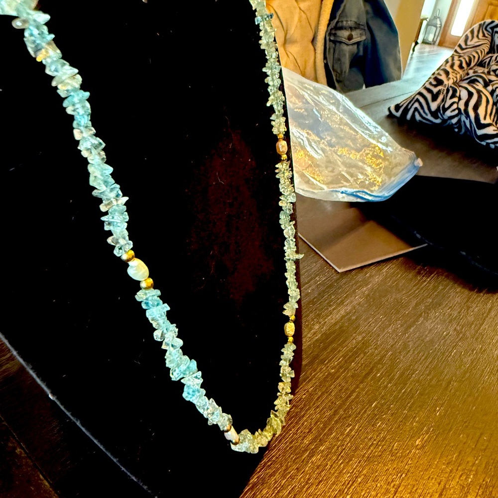 Aquamarine Crystal Necklace